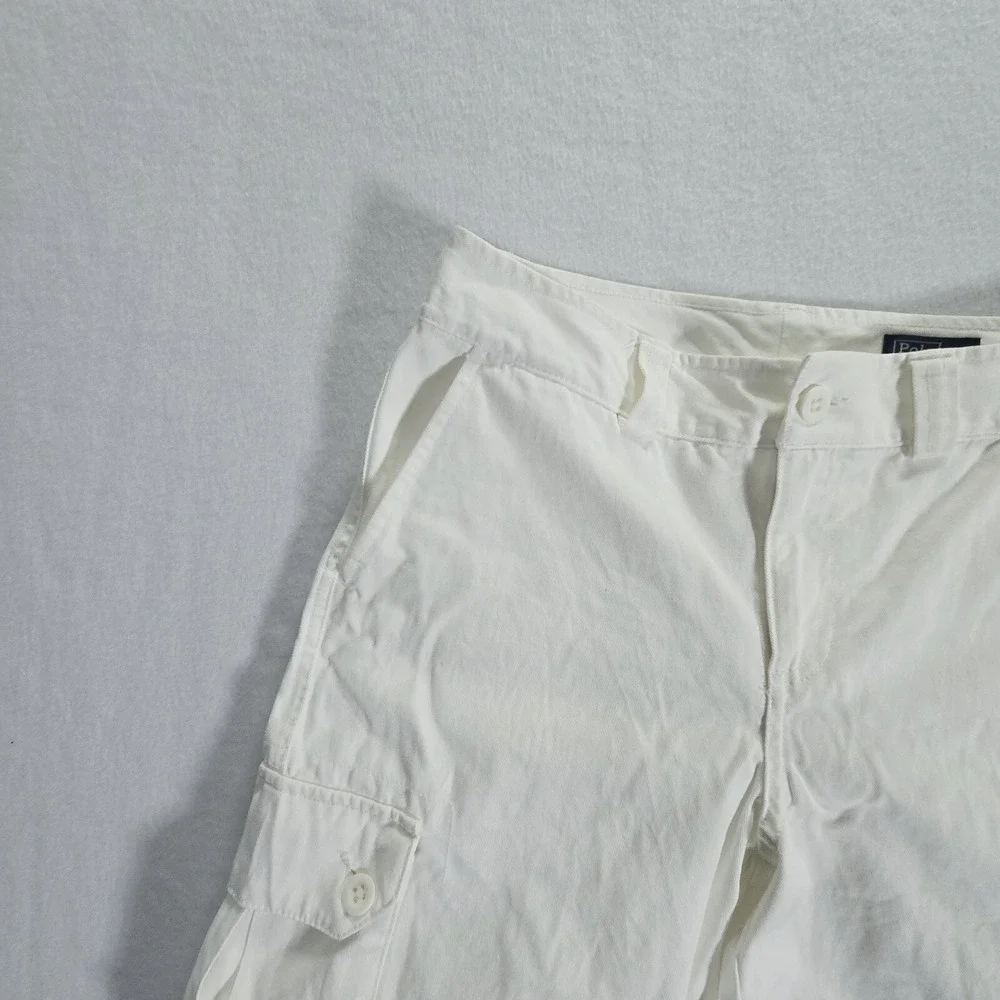 Polo Ralph Lauren Shorts Cargo Boys Size 14 Vintage White Waist 28in Inseam 10in